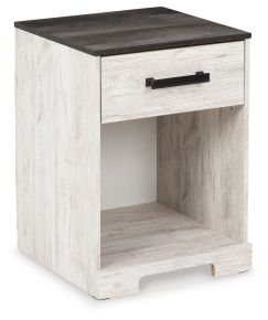 Ashley Furniture EB4121-191 Shawburn - One Drawer Night Stand - Whitewash / Charcoal Gray