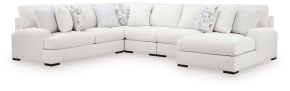 Ashley Furniture PC66906S11 Misty-Lakes - 5-Piece Sectional With RAF Corner Chaise - Chalk
