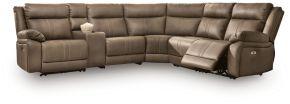 Ashley Furniture PC82305S5 Ashley Furniture PC82305S5 Max-Momentum - 6-Piece Power Reclining Sectional With Audio Console - Biscotti