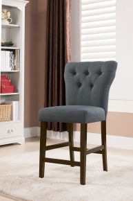 ACME 71528 Effie - Counter Height Chair (Set of 2) - Gray Linen & Walnut