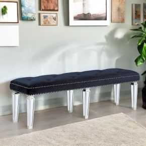 ACME 27357 Varian - Bench - Dark Navy Velvet & Mirrored