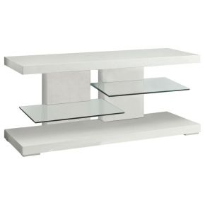 CoasterEssence 700824 Cogswell - 2-Shelf Wood TV Stand - White High Gloss