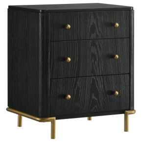 Coaster Fine Furniture 224332 Arini - 3-Drawer Nightstand - Black