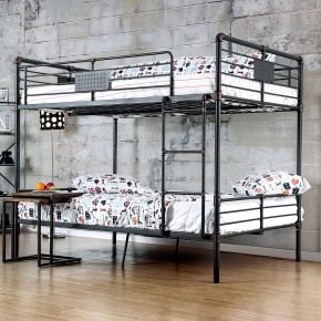 Furniture of America CM-BK913FF-BED Olga - Full Over Full Bunk Bed - Antique Black