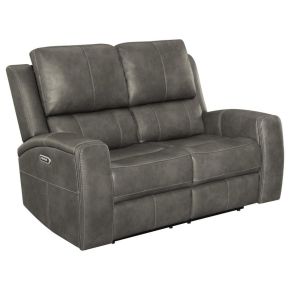 Coaster Fine Furniture 603432PPP Brickston - Triple Power Reclining Loveseat - Charcoal