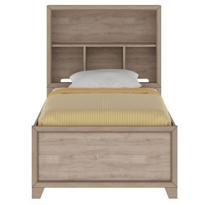 Samuel Lawrence Furniture S496-YBR-13 River Creek - Twin Bed with Bookcase Headboard and Trundle - River Birch Brown