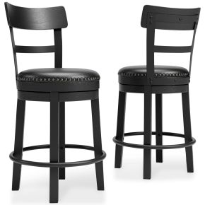 Signature Design by Ashley® D546-624 Valebeck - UPH Swivel Barstool - Black
