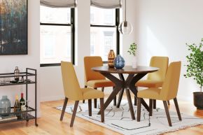 Signature Design by Ashley® D615/15/04(4) Lyncott - 5 Pc. - Dining Room Table, 4 Side Chairs - Brown / Yellow