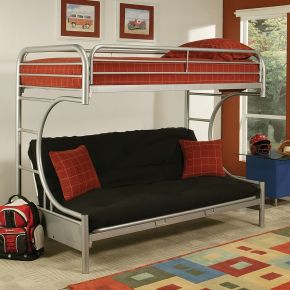 ACME 02091W-SI ACME 02091W-SI Eclipse - Twin Over Full Futon Bunk Bed - Silver
