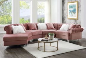 ACME 57360 Ninagold - Sectional Sofa - Pink Velvet