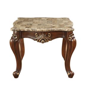 ACME 81052 Shalisa - End Table - Marble & Walnut