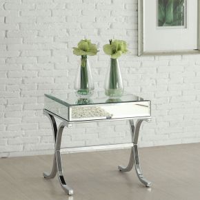 ACME 81197 Yuri - End Table - Mirrored & Chrome