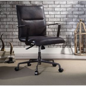 ACME 92569 Indra - Executive Office Chair - Onyx Black Top Grain Leather