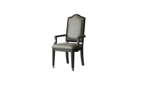 ACME 68813 House - Beatrice Chair (Set of 2) - Two Tone Gray Fabric & Charcoal Finish