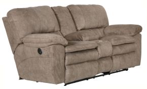 Catnapper 62409-2792/26 Reyes - Power Lay Flat Reclining Console Loveseat With Storage & Cupholders - Portabella