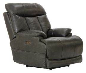 Catnapper 645677-1283/28-3083/28 Naples - Power Headrest Power Lay Flat Recliner With Extended Ottoman - Steel