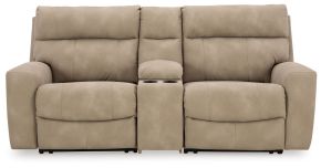 Signature Design by Ashley® 61004S3 Next-Gen Durapella - 3-Piece Power Reclining Sectional Loveseat With Console - Sand