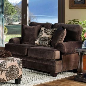 Furniture of America SM5142BR-LV Bonaventura - Loveseat - Brown