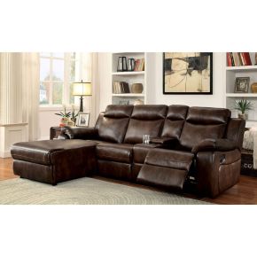 Furniture of America CM6781BR-SECTIONAL Hardy - Sectional With Console - Brown