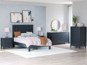 Signature Design by Ashley® EB1528/231/156/112 Simmenfort - 3 Pc. - Dresser, Full Platform Bed - Navy Blue