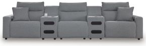 Ashley Furniture 65906S38 Ashley Furniture 65906S38 Modmax II - 5-Piece Power Reclining Sectional With Power Armless Recliner And 2 Audio Consoles - Salt And Pepper