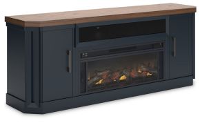 Signature Design by Ashley® W402W1 Landocken - 83" TV Stand With Electric Fireplace - Two-tone