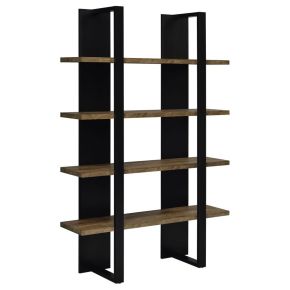 CoasterEveryday 882036 Danbrook - 4-Shelf Bookshelf - Black And Aged Walnut