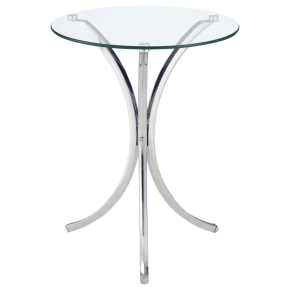 CoasterEveryday 902869 Eloise - Round Glass Top Accent Side Table - Chrome