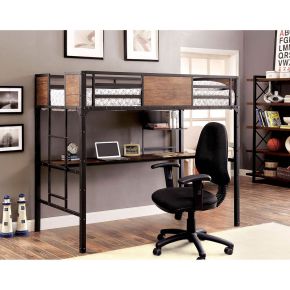 Furniture of America CM-BK029TD Clapton - Twin Bed With Workstation - Black