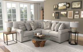 Jackson 3345/62/42-26 Livingston - 2 Piece Sectional With Comfort Coil Seating And 9 Accent Pillows Included - Linen