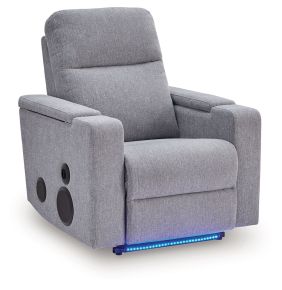Signature Design by Ashley® PC9930642A Pineland - Glider Power Recliner With Audio System - Pewter