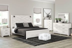 Signature Design by Ashley® B1190/31/36/44/58/56/99 Gerridan - White - 6 Pc. - Dresser, Mirror, Chest, King Panel Bed With Sconces