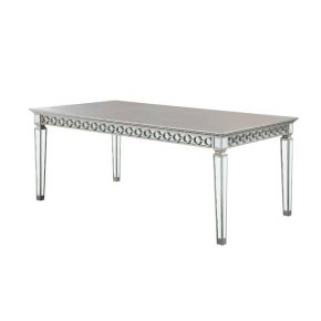 ACME 66160 Varian - Dining Table - Mirrored & Antique Platinum