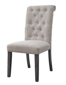 ACME 73267 Yabeina - Side Chair (Set of 2) - Beige Linen & Gray Finish