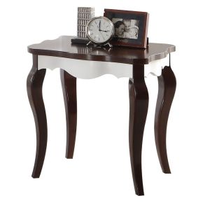 ACME 80682 Mathias - End Table - White & Walnut