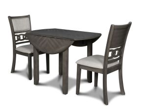 New Classic D1701-40S-GRY Gia - 3 Piece Dining Set (Dining Drop Leaf Table & 2 Chairs) - Gray