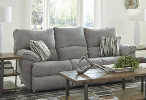 Catnapper 2415-1875/18-2154/38 Sadler - Lay Flat Reclining Sofa With Drop Down Table - Mica