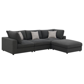 CoasterEssence 551324-SETB Serene - 4 Piece Upholstered Modular Sectional Sofa - Charcoal