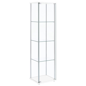 CoasterEveryday 951072 Bellatrix - 4-Shelf Clear Glass Curio Cabinet - White