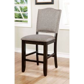 Furniture of America CM3911PC-2PK Teagan - Counter Height Chair (Set of 2) - Dark Walnut / Gray