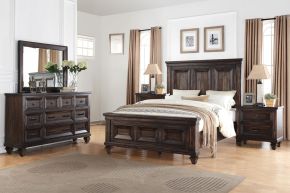 New Classic 00-2264-35N Sevilla - 5/0 Queen 5 Piece Bedroom Set (Bed, Dresser, Mirror, 2 Nightstands) - Brown
