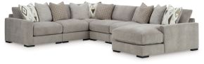 Benchcraft® 20305S7 Aslan Court - 6-Piece Sectional With RAF Corner Chaise - Pebble