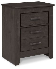 Signature Design by Ashley® B249-92 Brinxton - Two Drawer Night Stand - Charcoal