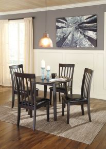 Signature Design by Ashley® D310/15/01(4) Hammis - 5 Pc. - Drop Leaf Table, 4 Upholstered Side Chairs - Dark Brown