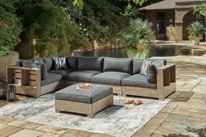 Signature Design by Ashley® P660/875/877/846(2)/876/814 Citrine Park - Brown - 6 Pc. - 5-Piece Outdoor Sectional With Ottoman