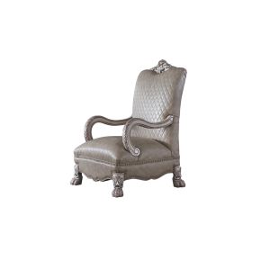 ACME 58172 Dresden - Chair With Pillow - Synthetic Leather & Vintage Bone White