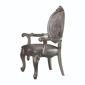 ACME 66823 Versailles - Chair (Set of 2) - Silver PU & Antique Platinum