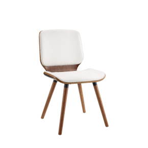 ACME 96098 Nemesia - Accent Chair - White PU & Walnut