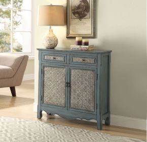 ACME 97245 Winchell - Accent Table - Antique Blue - 35"