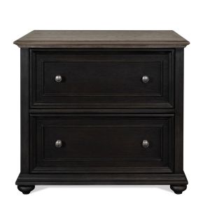 Riverside Furniture 64334 Regency - Lateral File Cabinet - Antique Oak / Matte Black